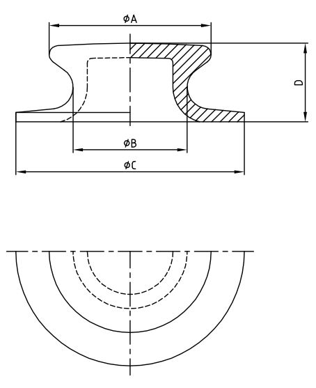 Cast Steel 6 'Bouton &agrave; cachette