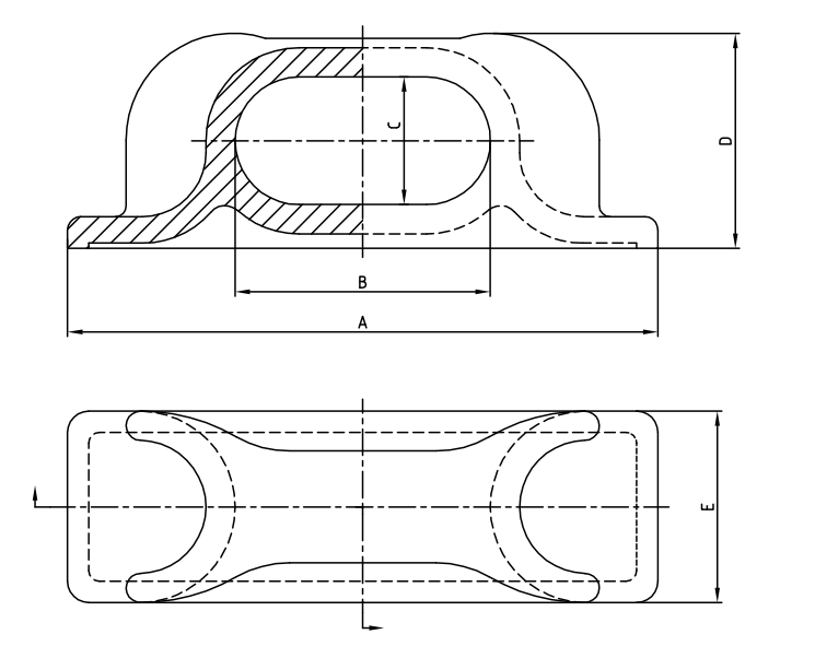 Chock &agrave; colonnes en acier coul&eacute;