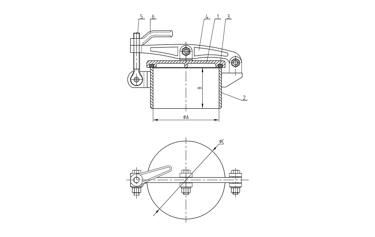 DF-144 5 Hatche de ullage de chien unique