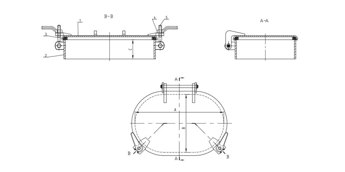 DF-274-5 &Eacute;couter 2 trappes &eacute;tanches &agrave; l'eau pour les navires