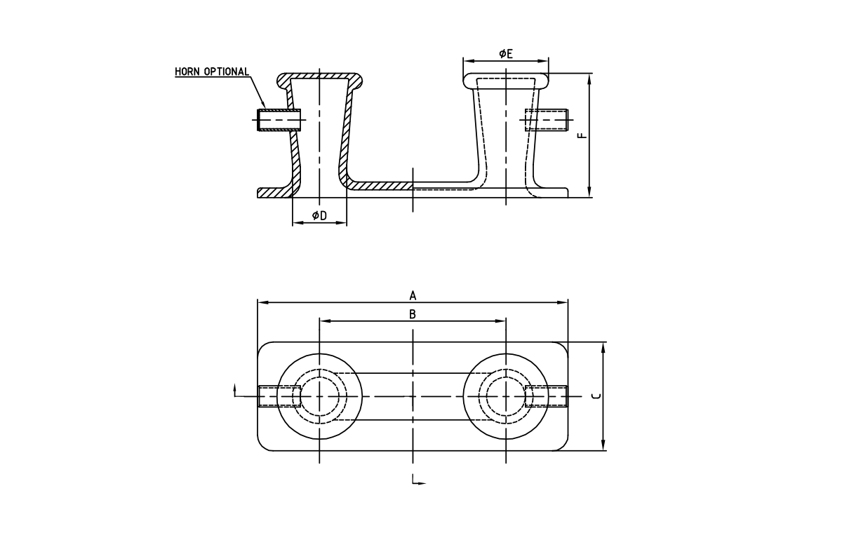 DF-2 / 2A / 40 / 40A acier coul&eacute; double bitt
